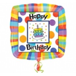 18 inç Big Dots Birthday Folyo Balon