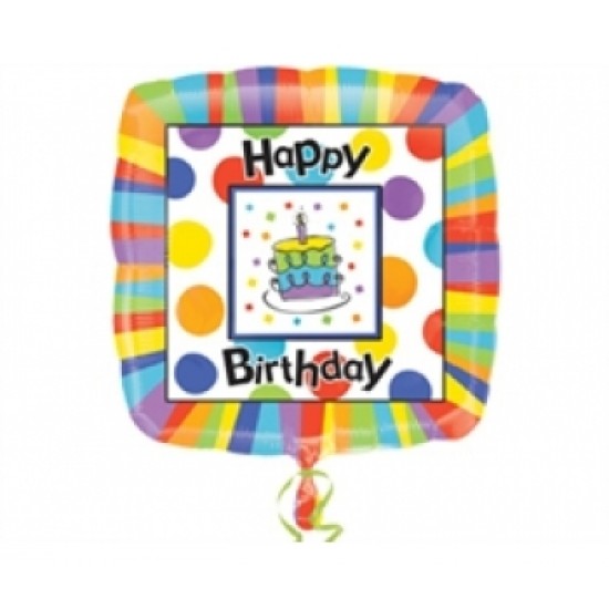 18 inç Big Dots Birthday Folyo Balon
