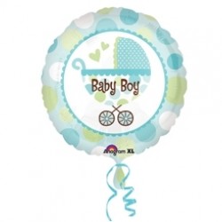 18 inç Baby Boy Buggy Paketli Folyo Balon