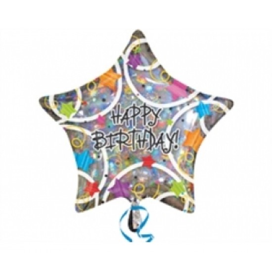 32 İnç Happy Birthday Stars Folyo Balon
